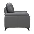 Mischa Dark Gray Top-Grain Leather Chair Sale